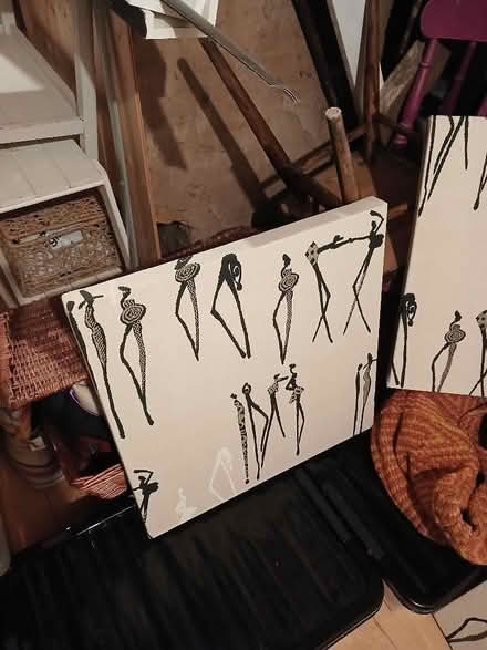 Photo of free Fabric covered canvases x 5 (Lowedges S8) #1