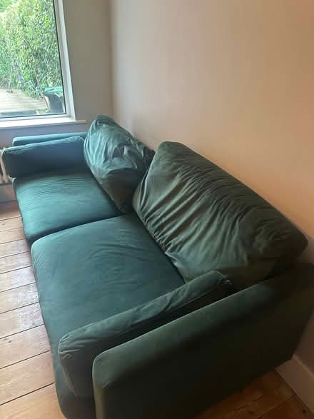 Photo of free Velvet Green Dunelm sofa (Biggleswade SG18) #1