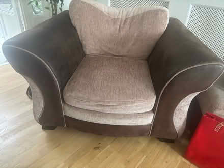 Photo of free Large sofa, small sofa bed,armchair and footstool (Yeading UB4) #1