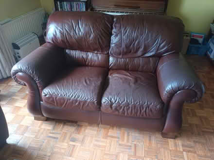 Photo of free 2 seater leather couch (Deansgrange) #1