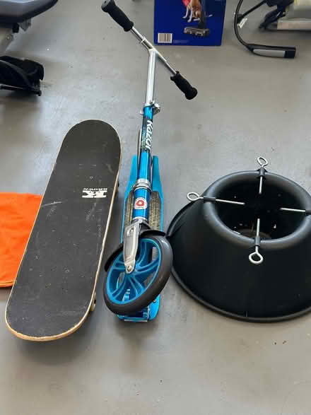 Photo of free Scooter, skateboard, xmas treestand (west of twin peaks) #1