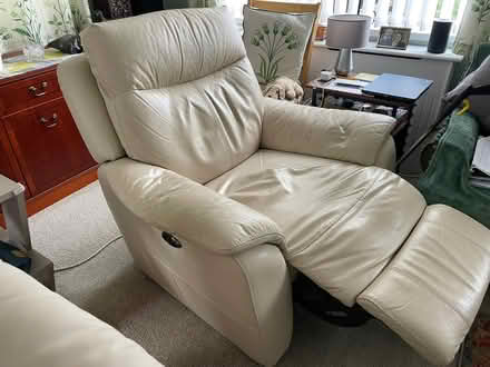 Photo of free Cream Leather Recliner Chair (Hall End MK45) #2