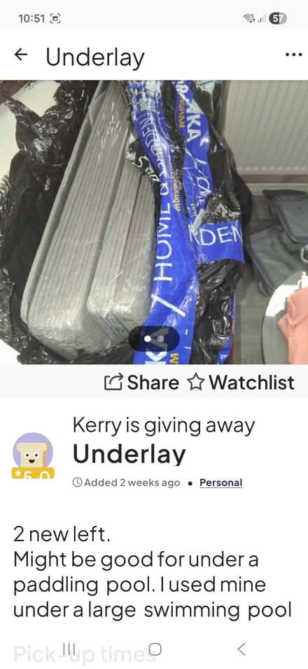 Photo of free Underlay (WD25 watford) #1