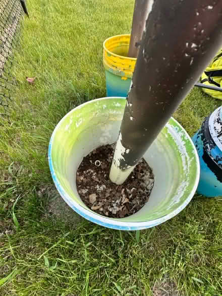 Photo of free Concrete planter buckets w/PVC pole (Cement City) #2