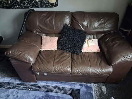 Photo of free Brown leather sofa Two Seater (Chatham ME4) #1