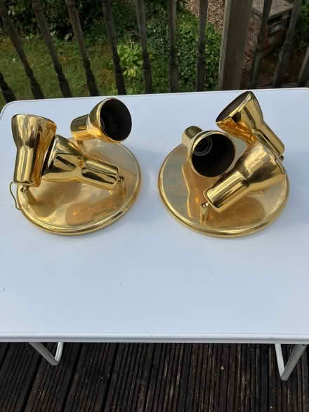 Photo of free brass ceiling lights (Catchgate Plantation NN12) #1