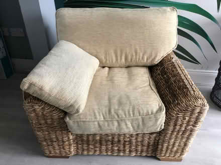 Photo of free large wicker chair with one armrest (Haslucks Green B90) #3