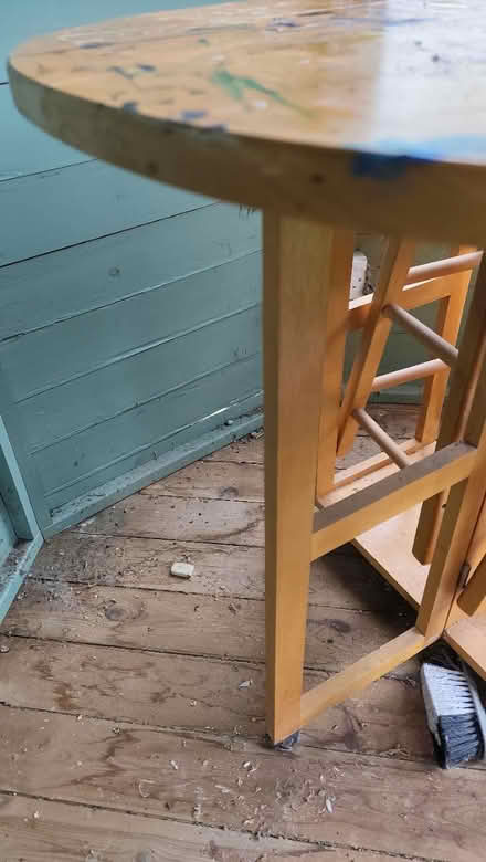 Photo of free Fold out table 2xstow away stools (Wessex Road SN14) #2
