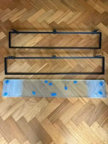 Photo of free Metal & glass shelves (906 mm x 160 mm) x 2 (The Cedars Estate WD3) #1