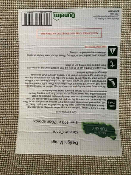 Photo of free Dunelm 'Mirage' rug in ochre, 120 x 170cm (Churchstoke SY15) #3