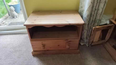 Photo of free TV unit solid pine (Wessex Road SN14) #1