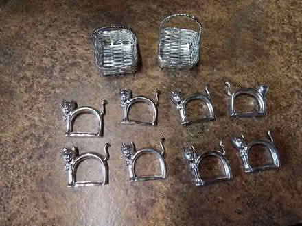 Photo of free 8 metal cat serviette rings (Fords Farm RG31) #1