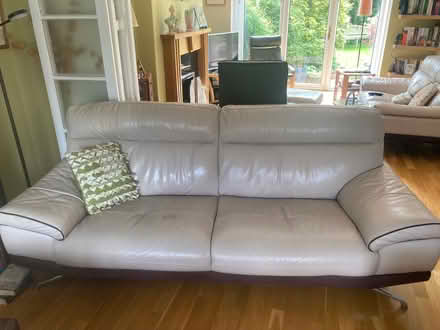 Photo of free Cream Leather 3 Seater Sofa (Upper Poppleton YO26) #1