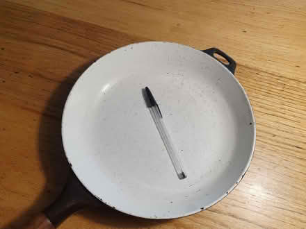 Photo of free Well loved cast iron and enamel frying pan (Pipers Ash CH2) #3