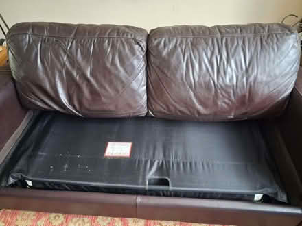 Photo of free Brown leather sofabed (Bishop's Stortford CM23) #3