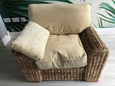 Photo of free large wicker chair with one armrest (Haslucks Green B90) #2