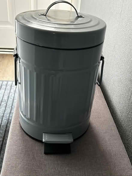 Photo of free Grey Metal Peddle Bin (East Croydon CR0) #1