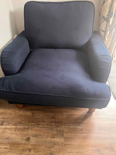 Photo of free Blue velvet chair (Coton Meadows CV23) #1