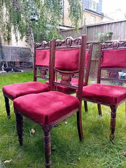 Photo of free Dining chairs, probably Victorian? Need re-upholsteting (Norbiton KT2) #1