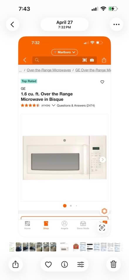 Photo of free Fairly new GE microwave oven (Old Bridge) #2