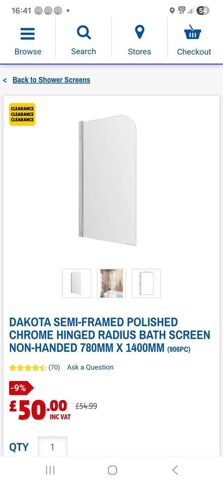 Photo of Shower screen (Halifax HX1) #1