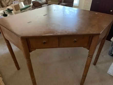 Photo of free Furniture: Scandavian Designs cabinets, wood corner desk, and/or old vinyl chair #2