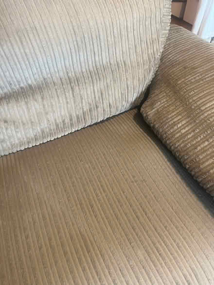 Photo of free Brown corduroy L-shape sofa (Heacham PE31) #3