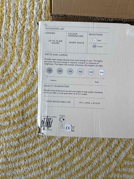 Photo of free John Lewis Integrated LED Light (Rotherhithe) #2