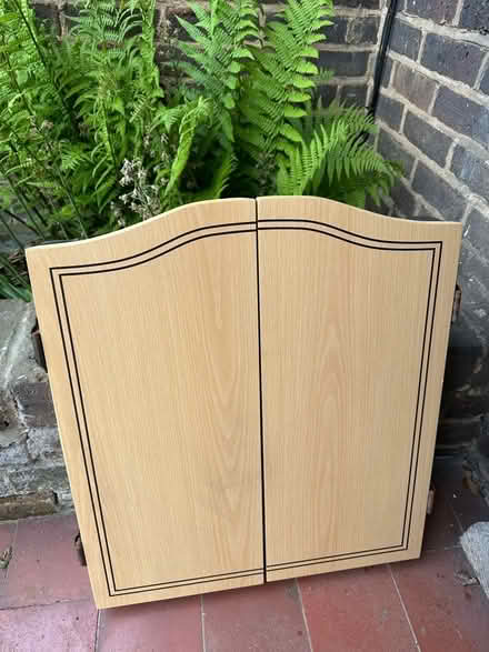 Photo of free Dartboard in case with doors and chalkboard for scoring (Radlett WD7) #3