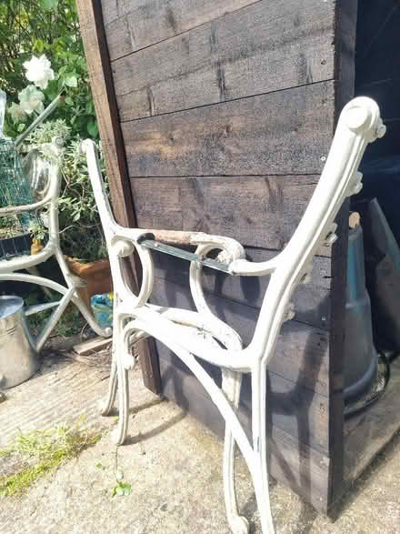 Photo of free 2 Cast iron Garden chair sides in need of TLC (Barnard's Green WR14) #1