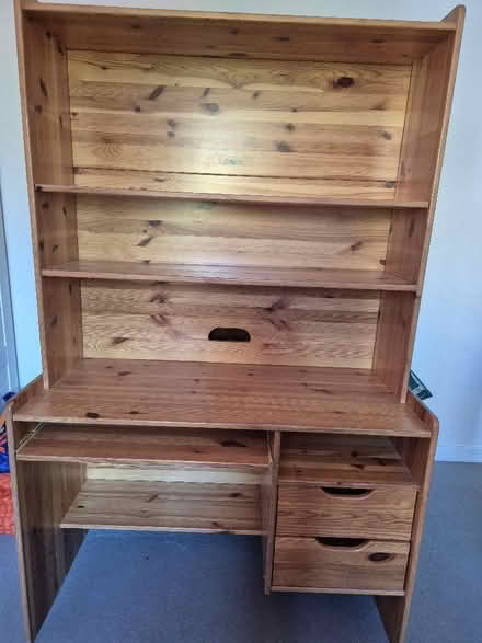 Photo of free Pine desk with shelving (Hanham BS15) #1