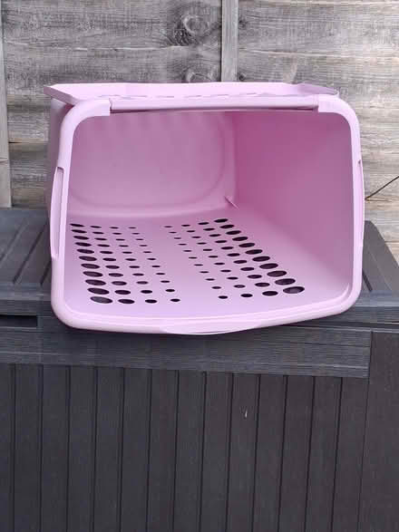 Photo of free 'Curver' half size laundry basket. Pinky/Lilac, slight (Otford TN14) #2