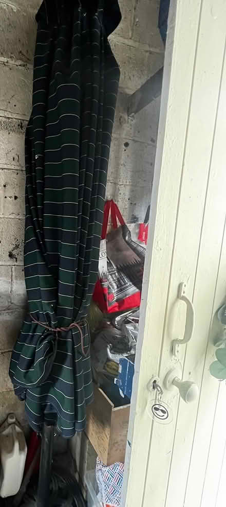 Photo of free Very large umbrella on iron stand (Slade green erith kent DA8) #2