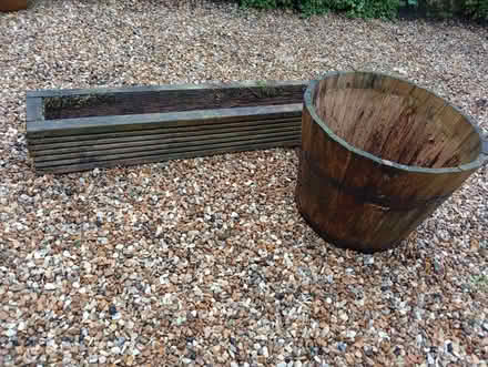 Photo of free Wooden window box and plant tub (Buxworth SK23) #1