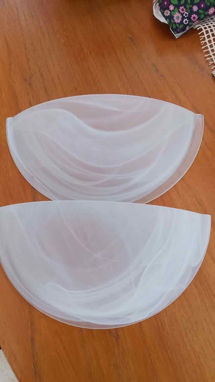 Photo of free Pair of glass wall lights. No pull string fitting (Greystoke CA11) #1