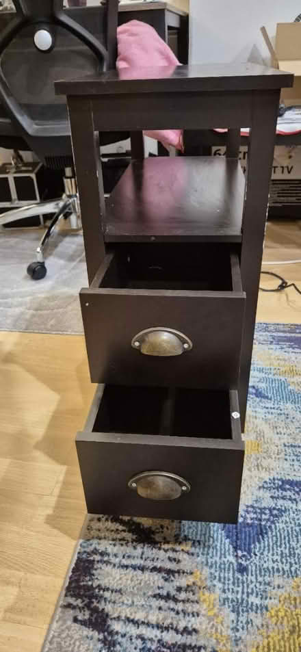 Photo of free Dark wooden bedside table (CR8) #2
