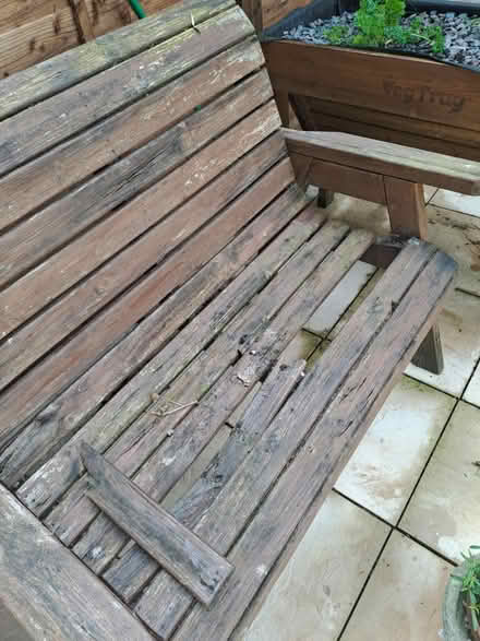 Photo of free Garden Bench (needs a new slat) (Emsworth PO10) #1
