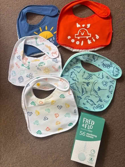 Photo of free Plastic backed bibs and sterilising tablets (Carrick Knowe EH12) #1
