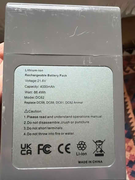 Photo of free Dyson replacement battery V6 (Richmond) #2