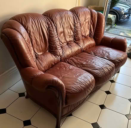 Photo of free Leather sofa (Bb4 4BW) #1