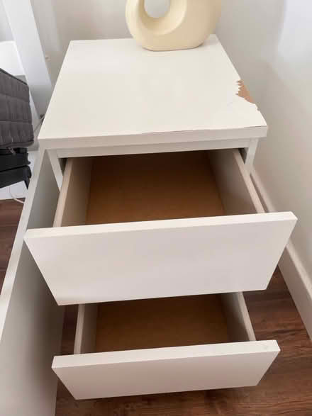 Photo of free 2x white ikea malm bedside tables (St Albans AL1) #4
