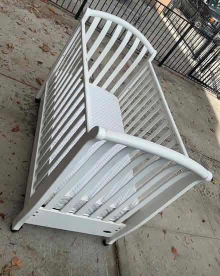 Photo of free white wooden baby crib (Bronx, NY 10469) #3