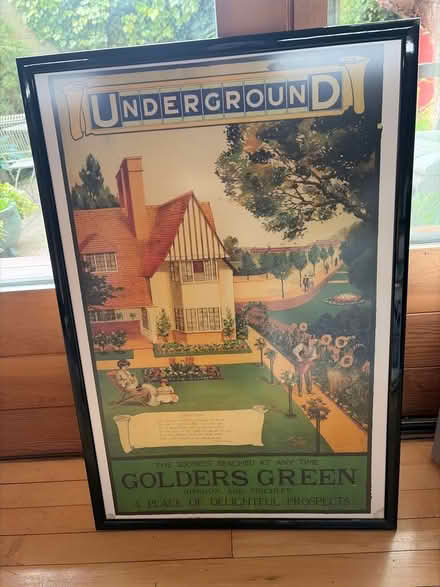 Photo of free Large framed poster “Underground Golders Green” (Mitcham's Corner CB4) #1