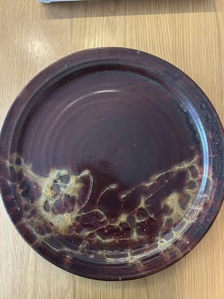 Photo of free Plate - 16 inch wide pottery plate, brown with pattern (Abingdon-on-Thames OX14) #1
