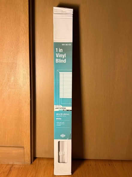 Photo of free 1” vinyl blind 36”W x 64”L (kensington) #1