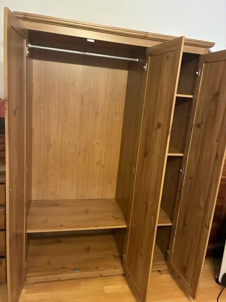 Photo of free Double Wooden Wardrobe 1.3m wide (kingston upon thames, KT2) #2