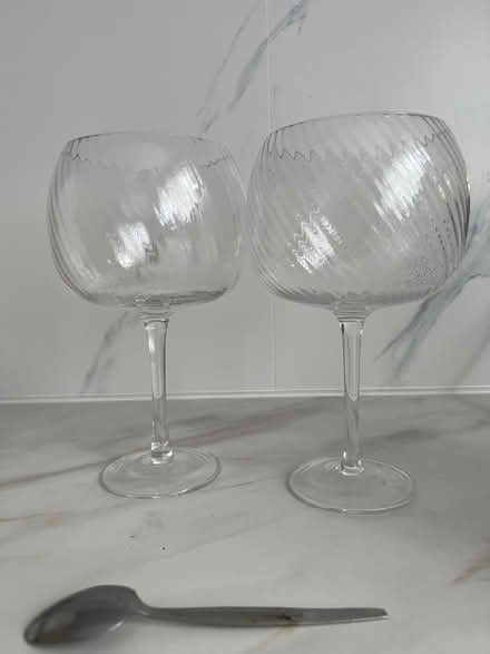 Photo of free Large cocktail glasses x2 textured (Blaby LE8) #1
