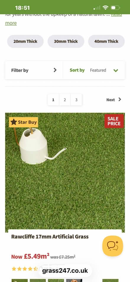 Photo of Small piece of artificial grass (Milton PO4) #1