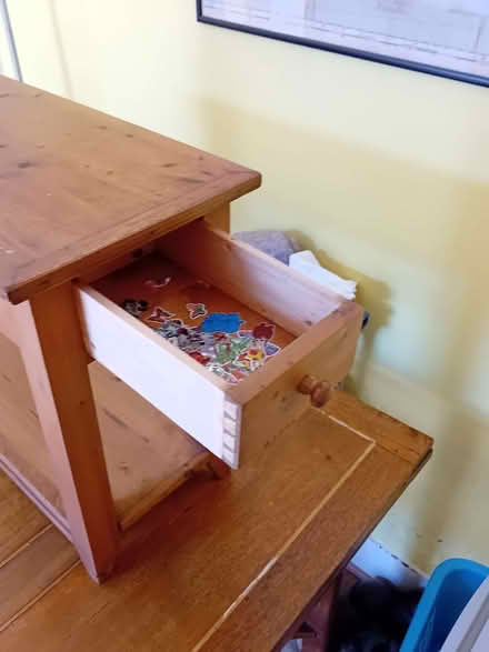 Photo of free Pair of pine end tables with drawer (Seaside BN22) #2