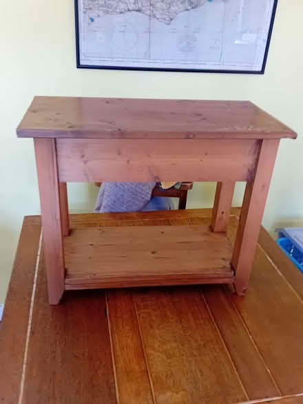 Photo of free Pair of pine end tables with drawer (Seaside BN22) #1
